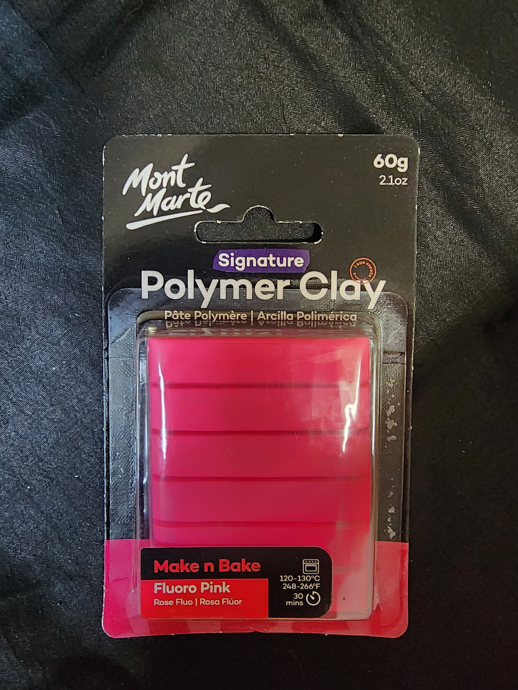 Mont Marte Make n Bake Polymer Clay 60g - Fluoro Pink