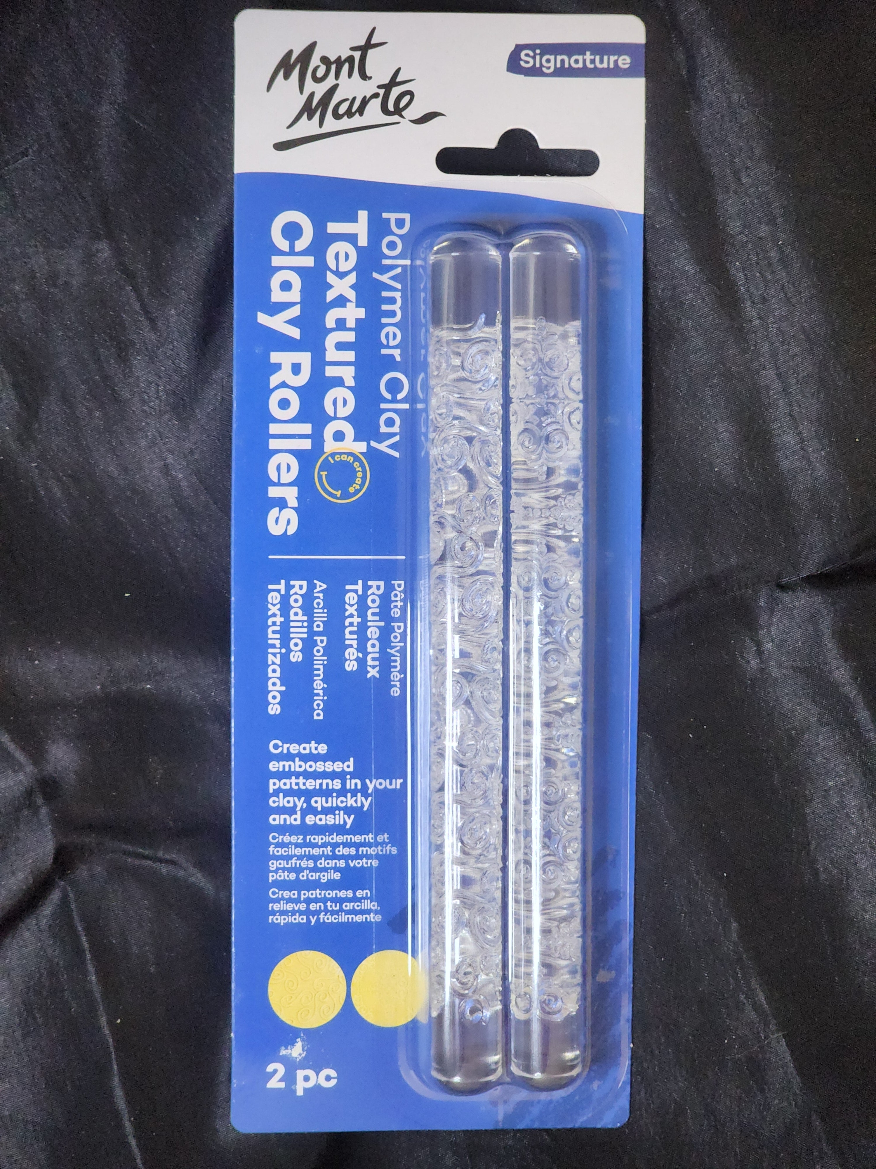 Mont Marte Polymer Clay Roller Textured 2pc