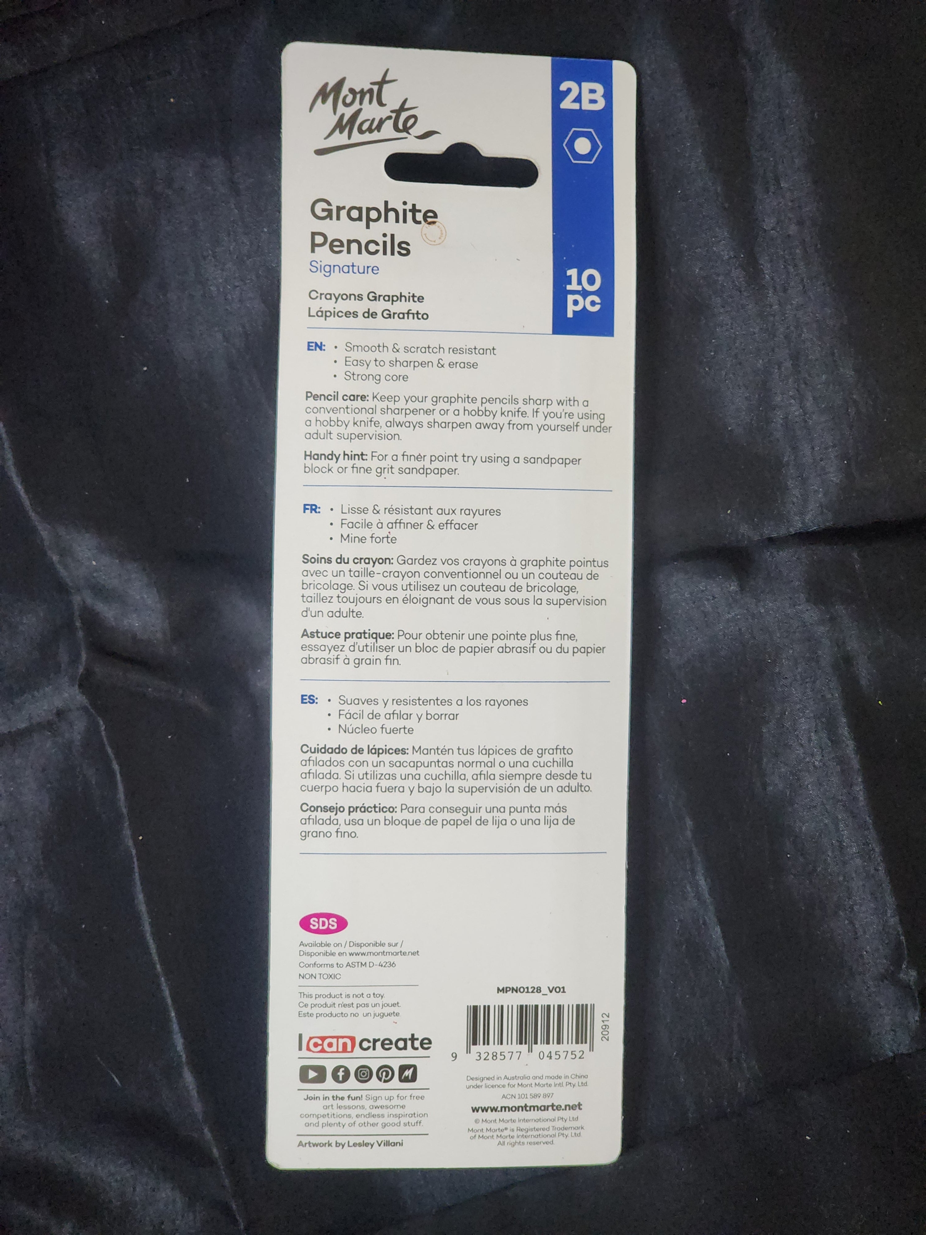 Mont Marte Graphite Pencils 2B 10pc