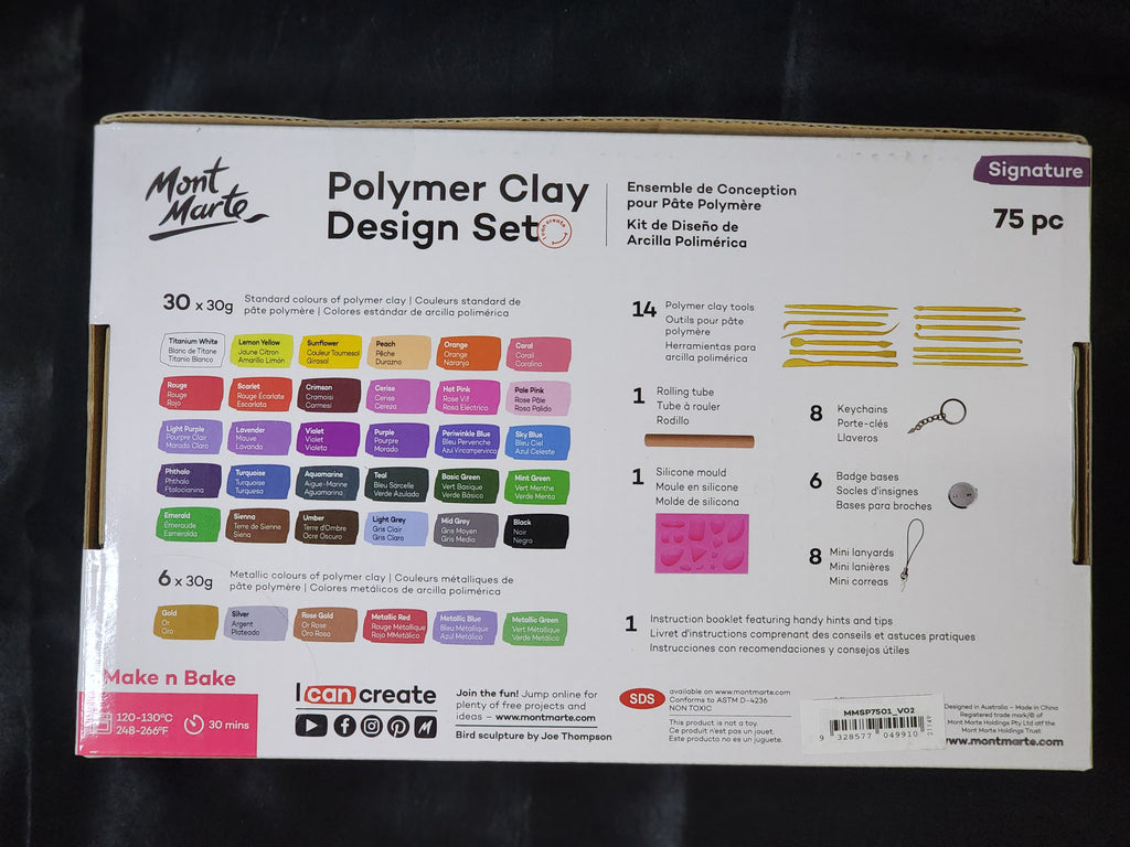 Mont Marte Make n Bake Polymer Clay Set 75pc