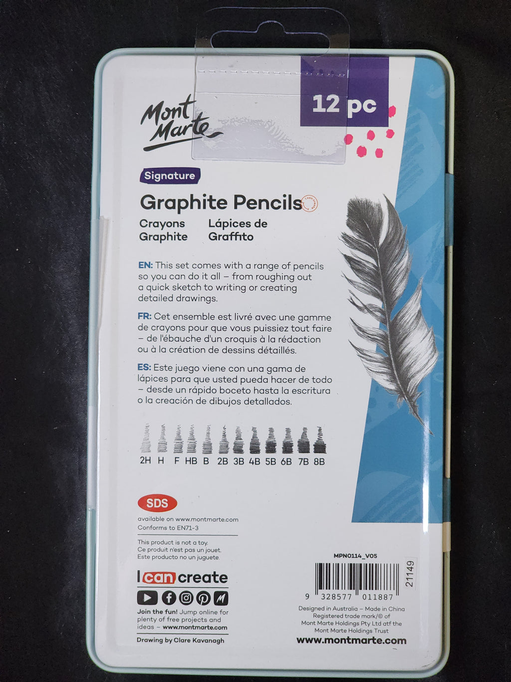 Mont Marte Graphite Pencils 12pc