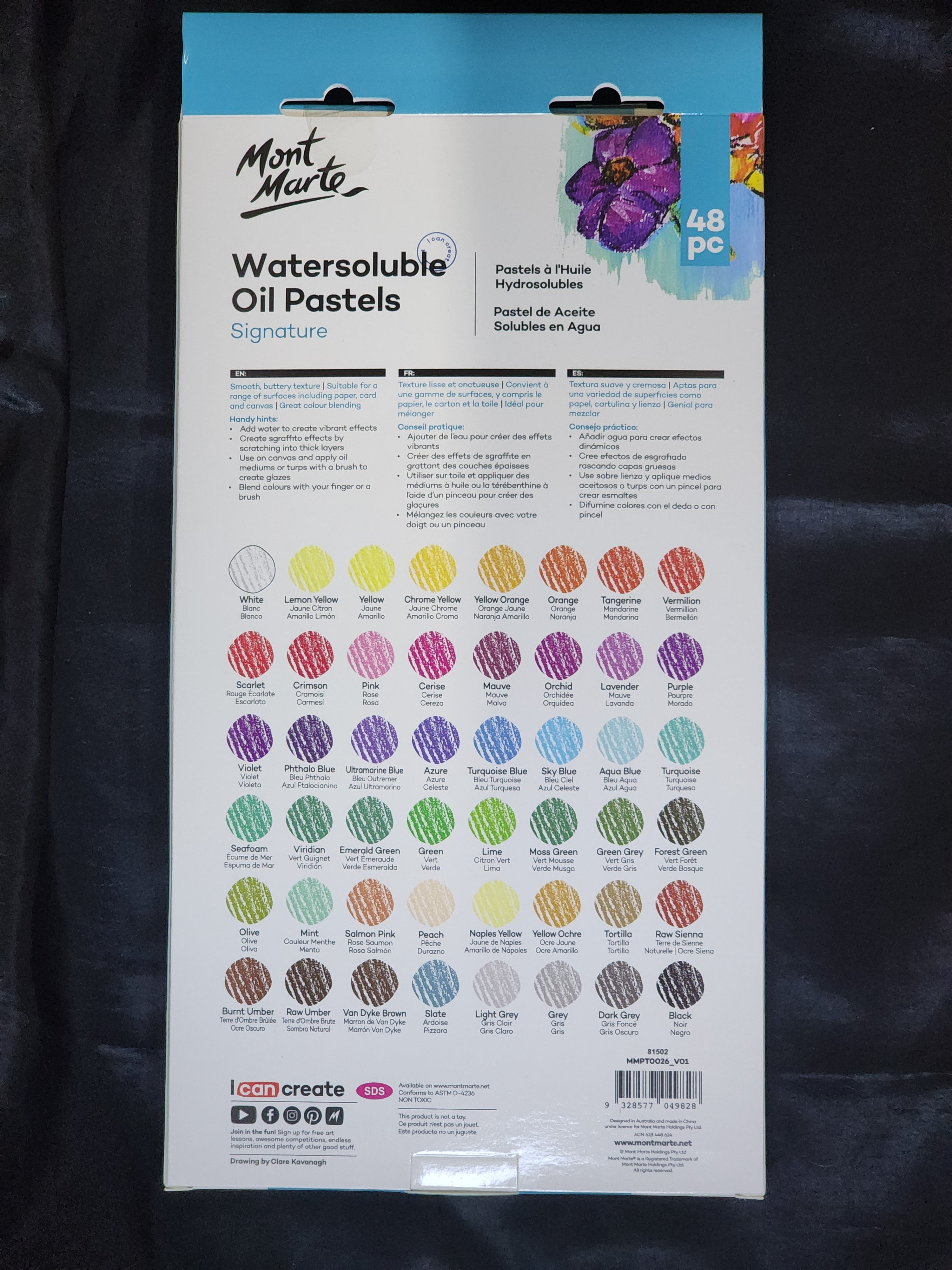 Mont Marte Watersoluble Oil Pastels 48pc