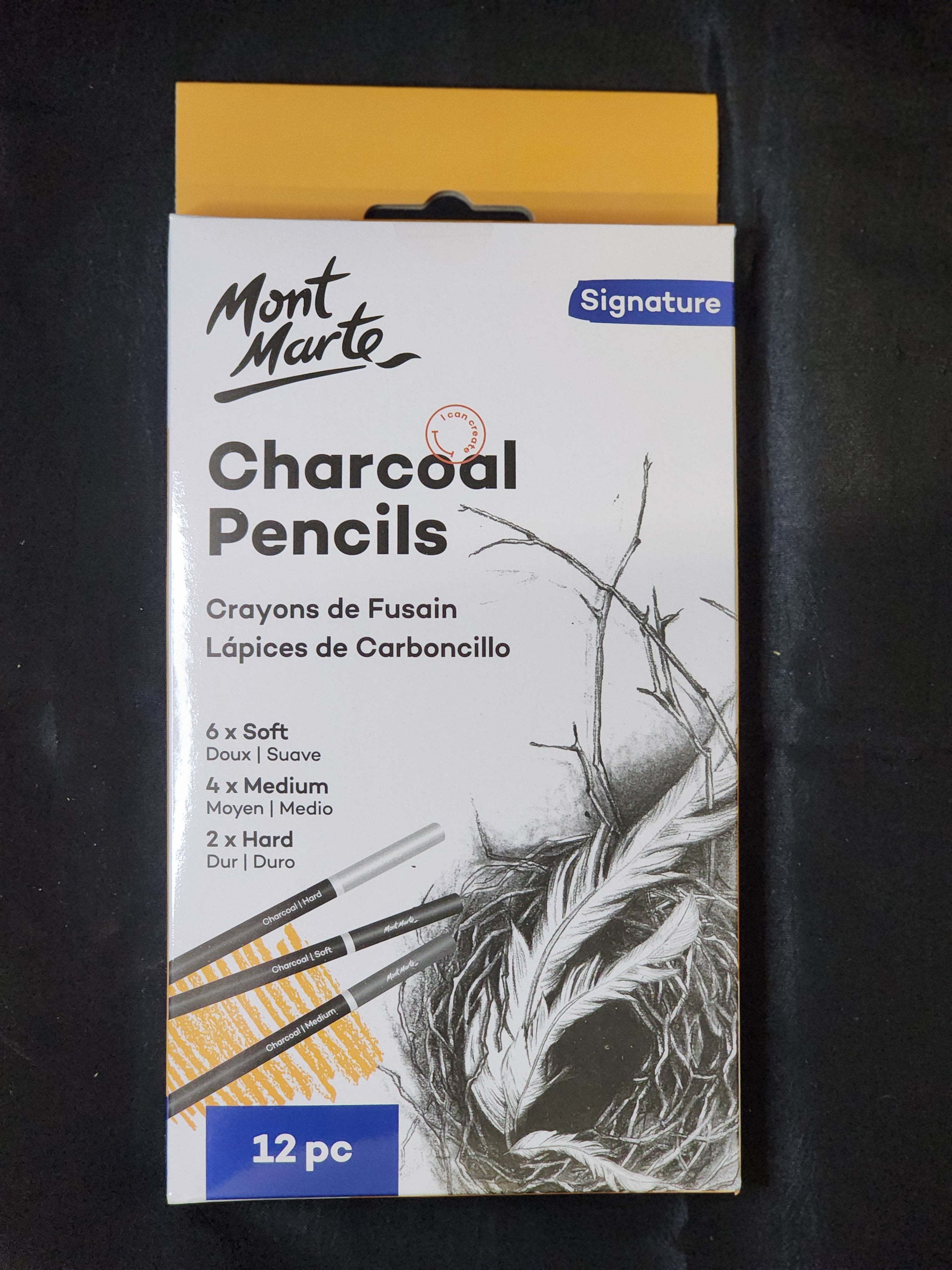 Mont Marte Charcoal Pencils 12pc