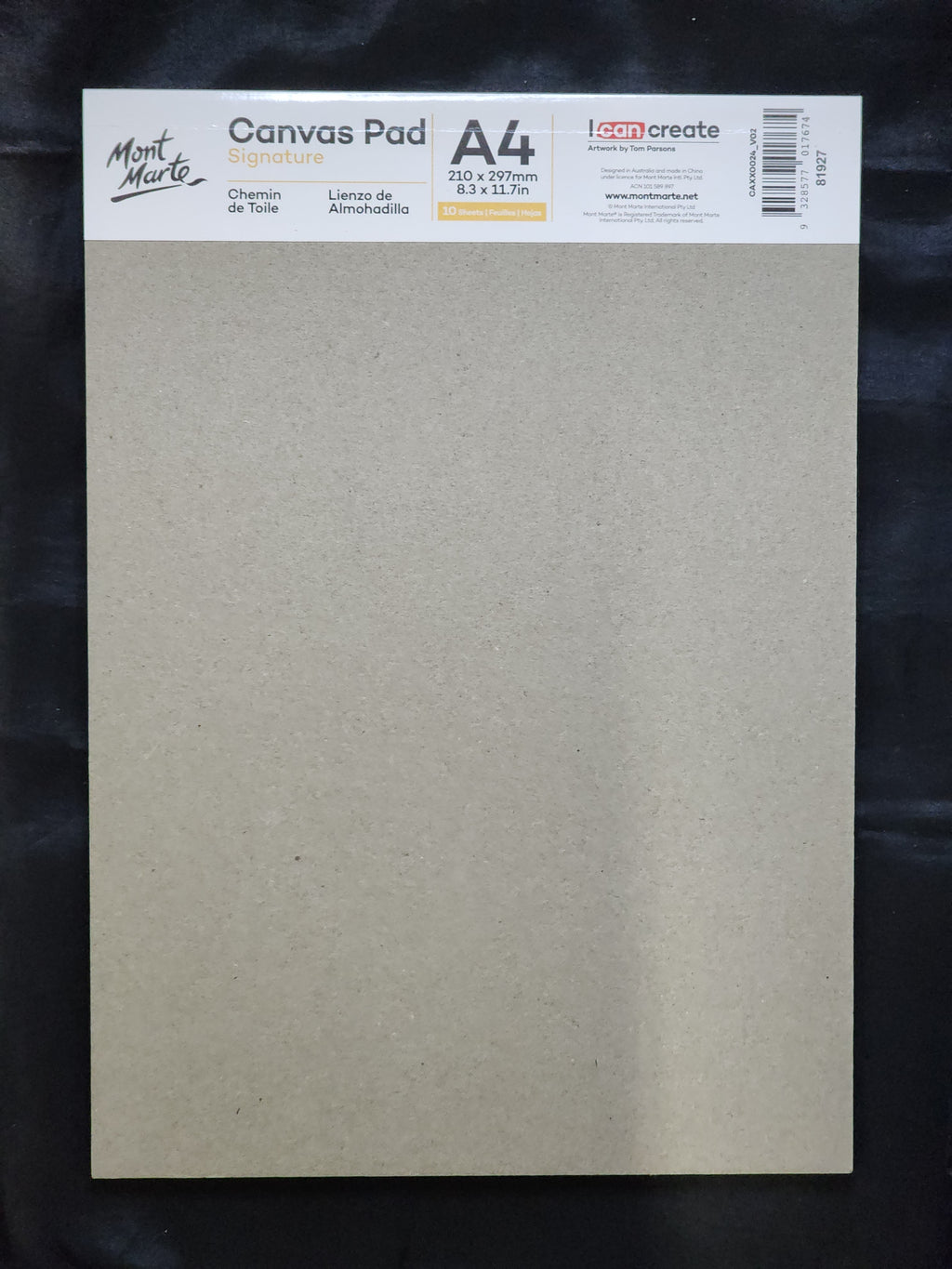 Mont Marte Canvas Pad A4 10 Sheets