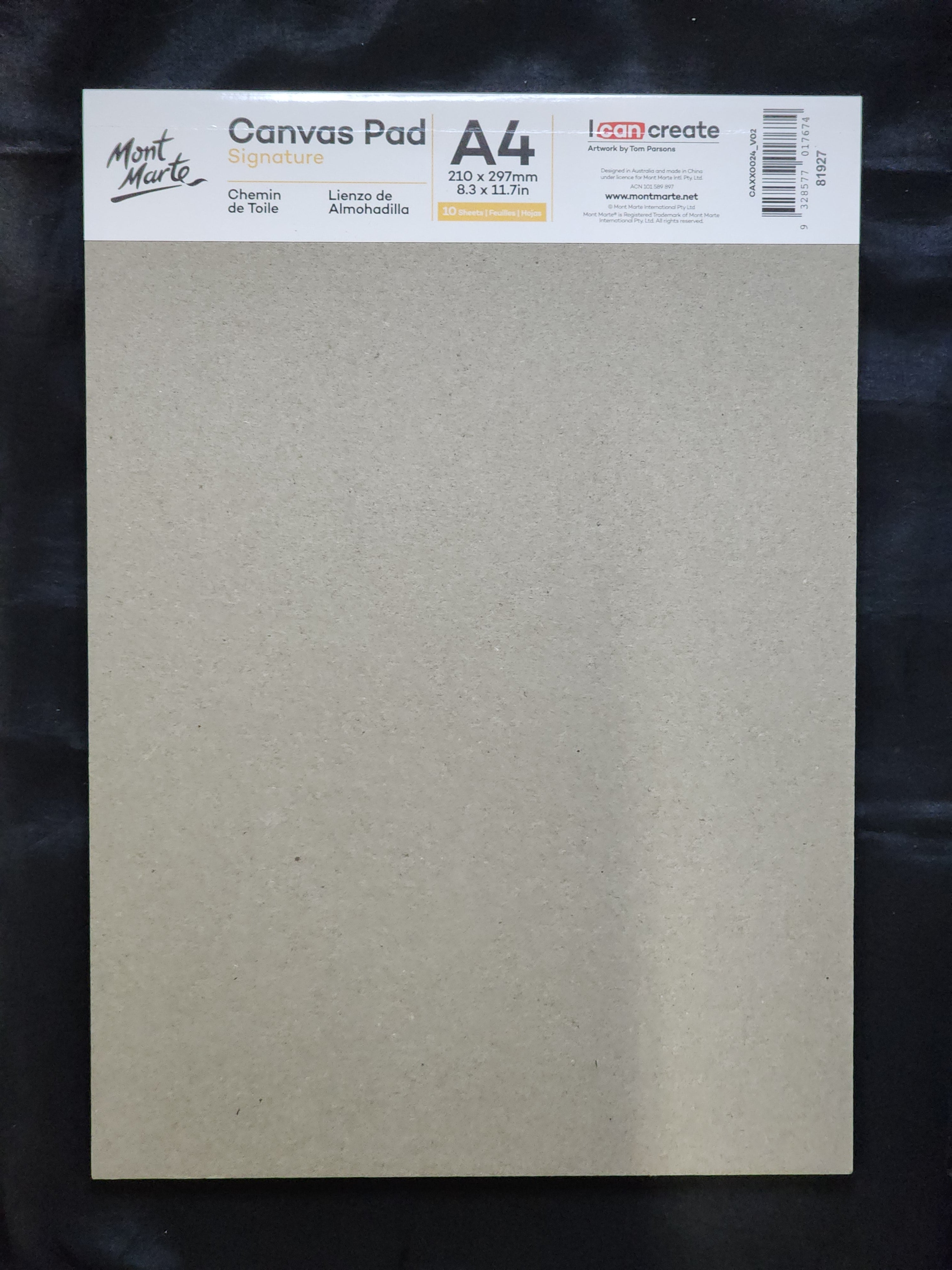 Mont Marte Canvas Pad A4 10 Sheets