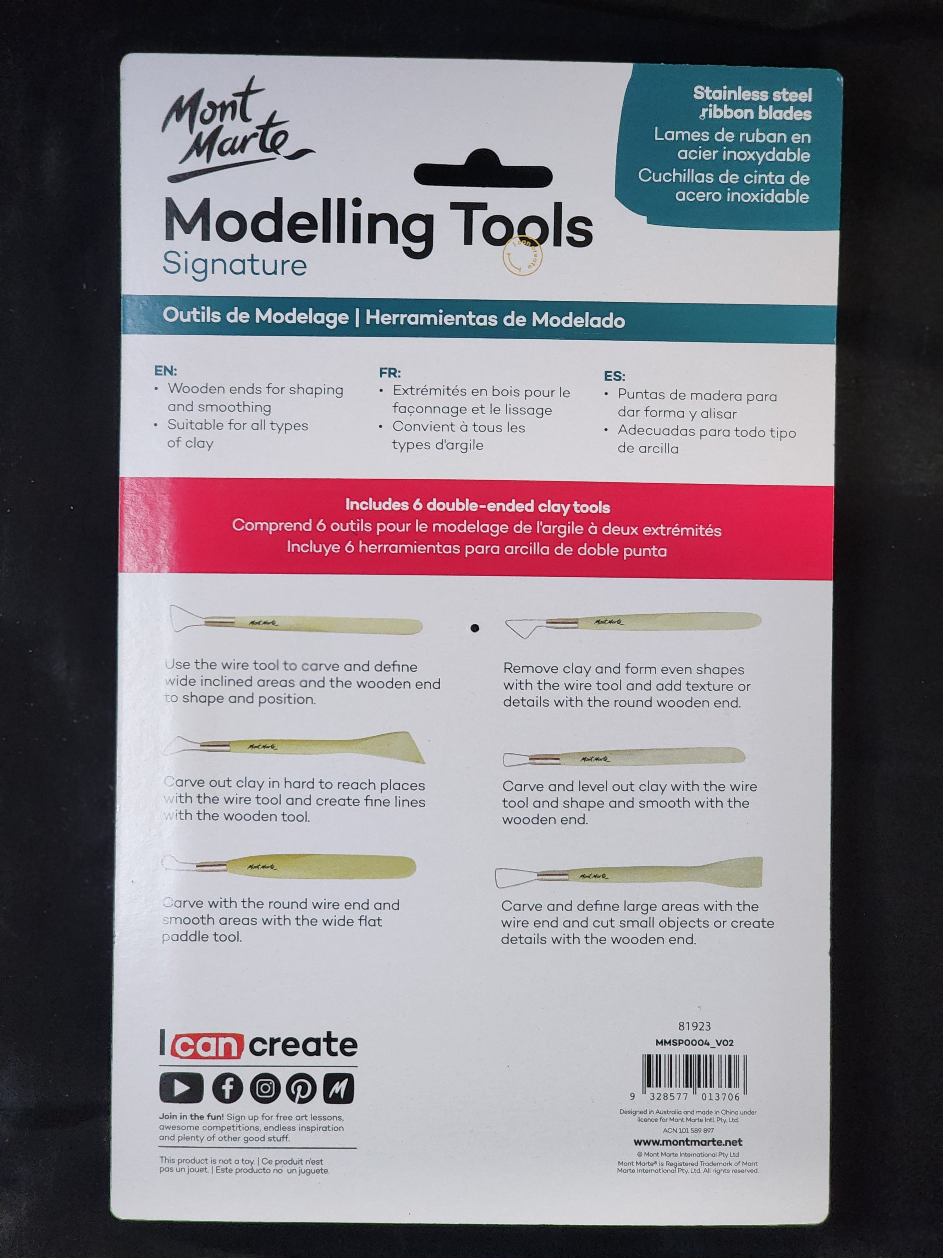 Mont Marte Modelling Tools 6pc