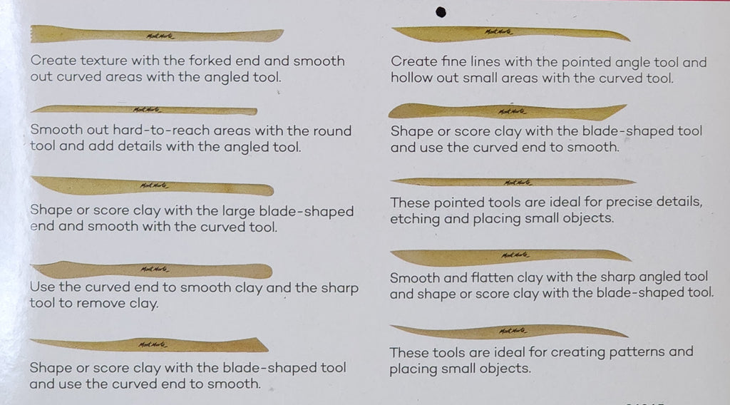 Mont Marte Mini Modelling Tools Boxwood 10pc