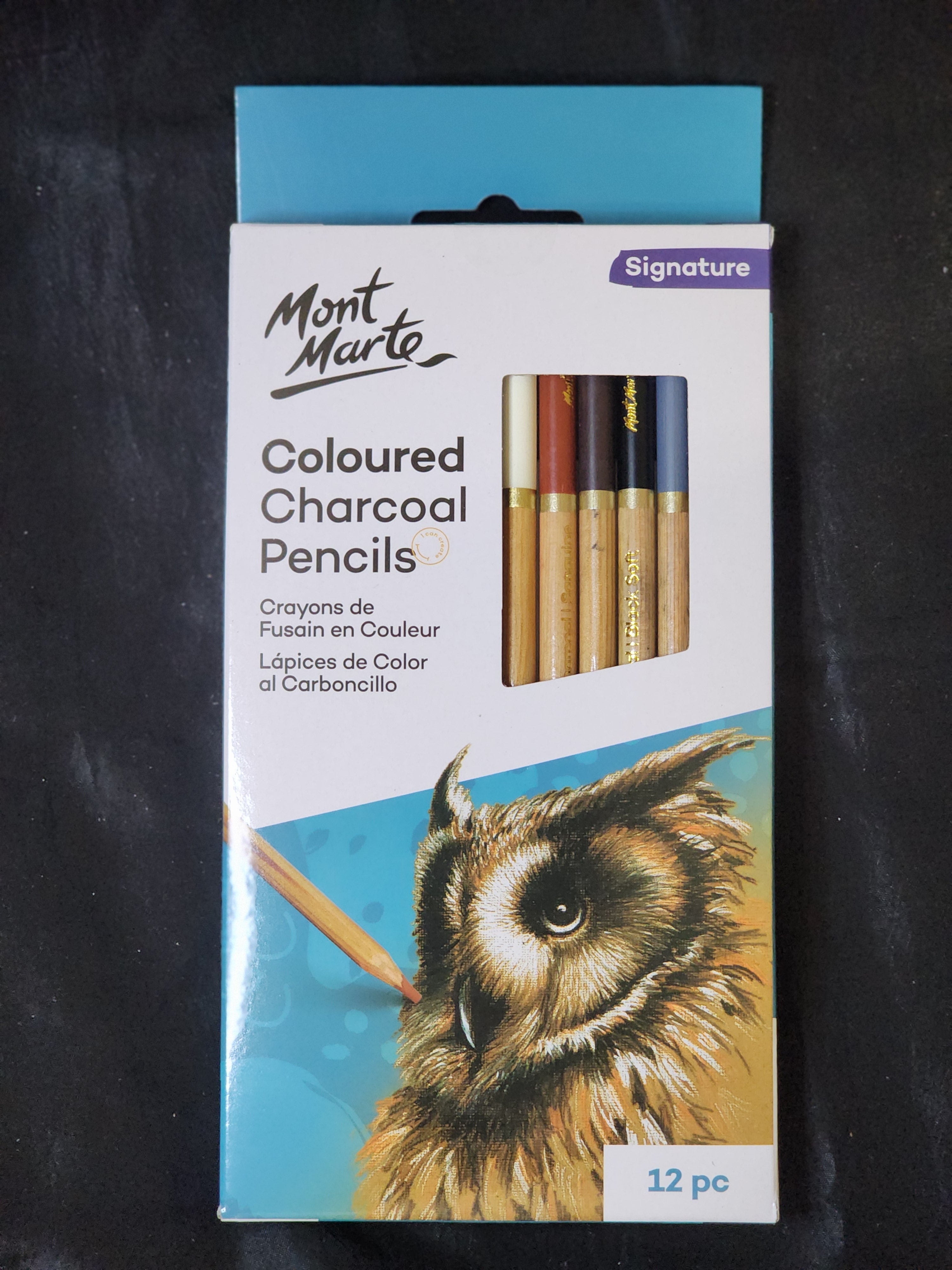 Mont Marte Coloured Charcoal Pencils 12pc