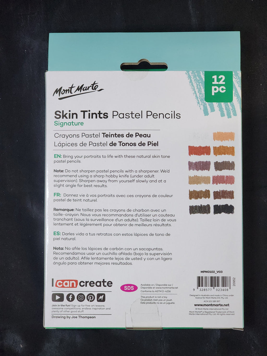 Mont Marte Skin Tints Pastel Pencils 12pc