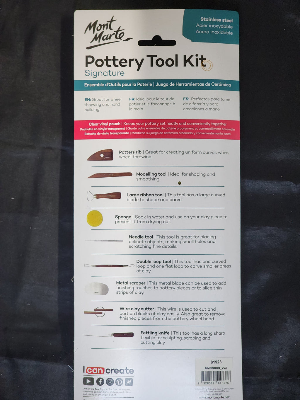 Mont Marte Pottery Tool Kit 10pc