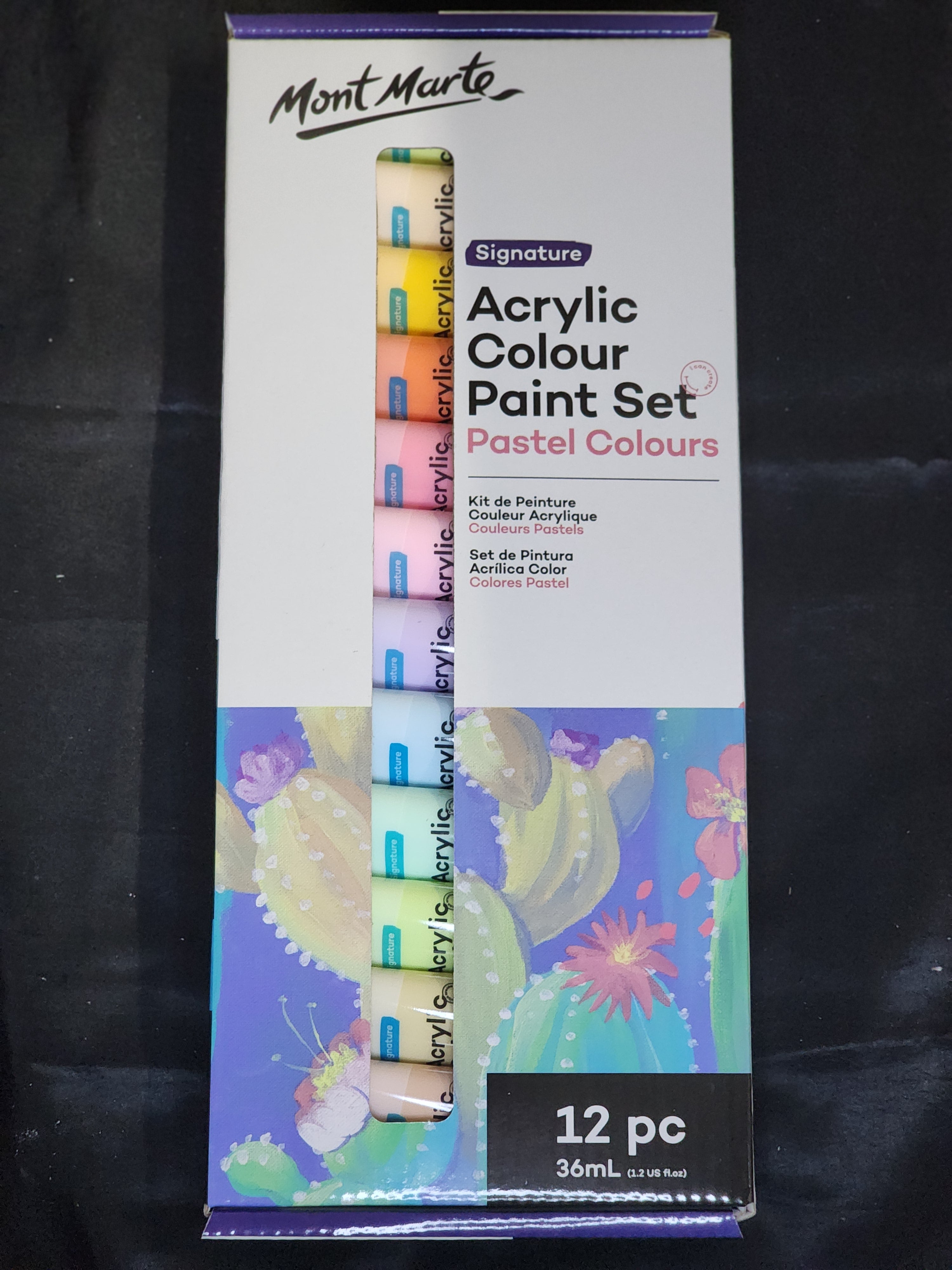 Mont Marte Acrylic Colour Pastel Colours 12pc x 36ml