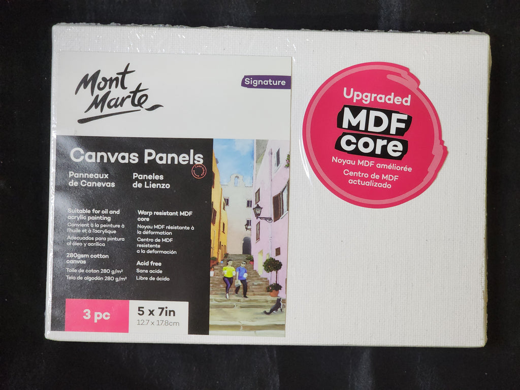 Mont Marte Canvas Panel 12.7 x 17.8cm - 3pc