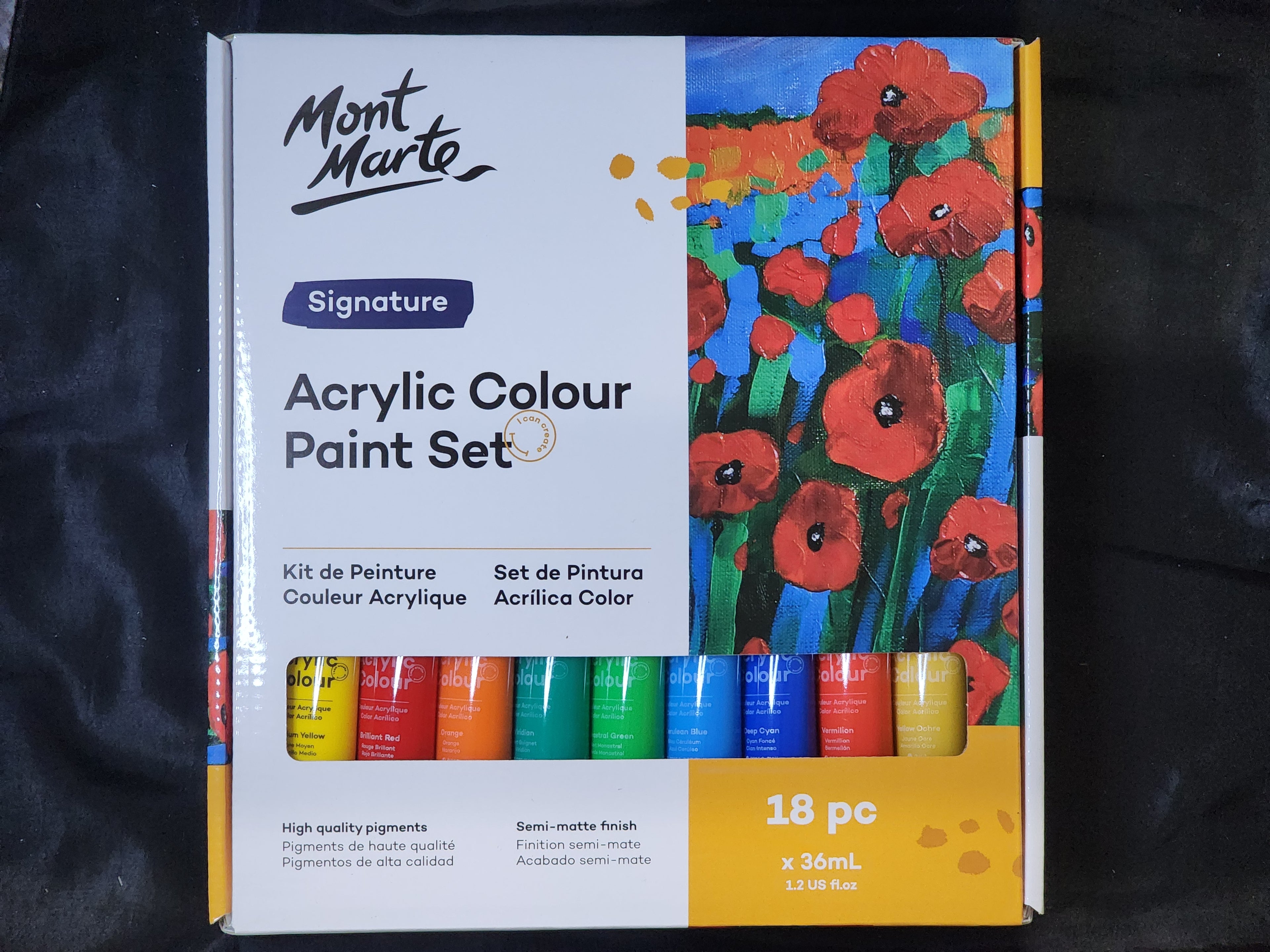 Mont Marte Acrylic Colour Paint Set 18pc x 36ml