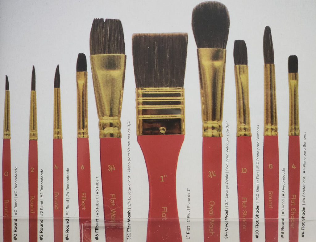 Mont Marte Brush Set in Wallet 11pc - Watercolour