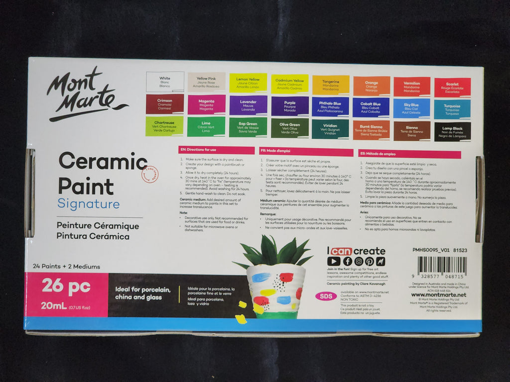 Mont Marte Ceramic Liquid Paint 26pc x 20ml