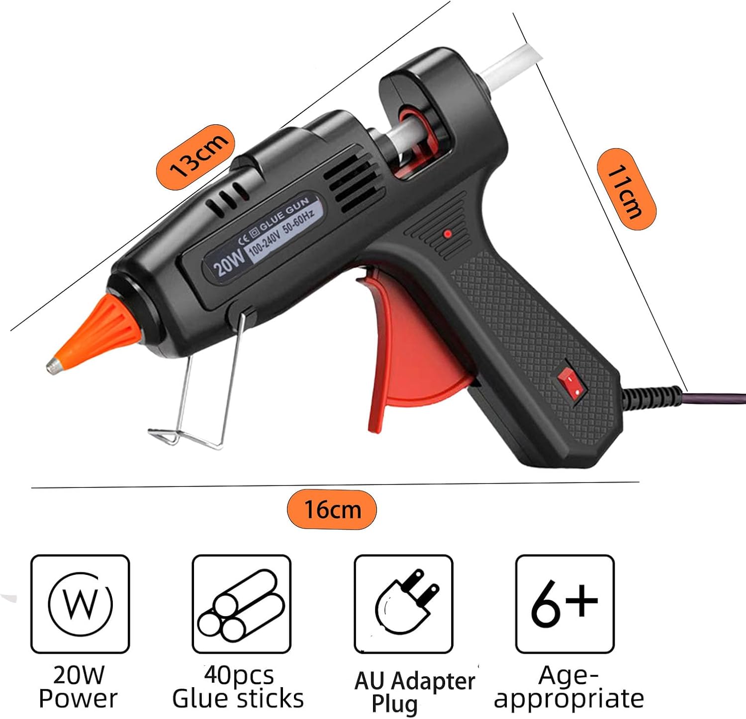 Hot Glue Gun Kit with 40 Glue Sticks