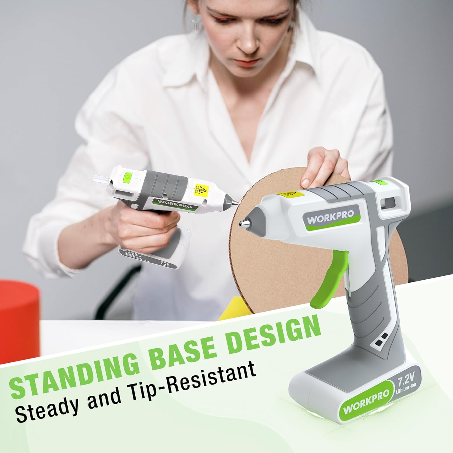 WORKPRO 7.2V Cordless Hot Melt Glue Gun Kit