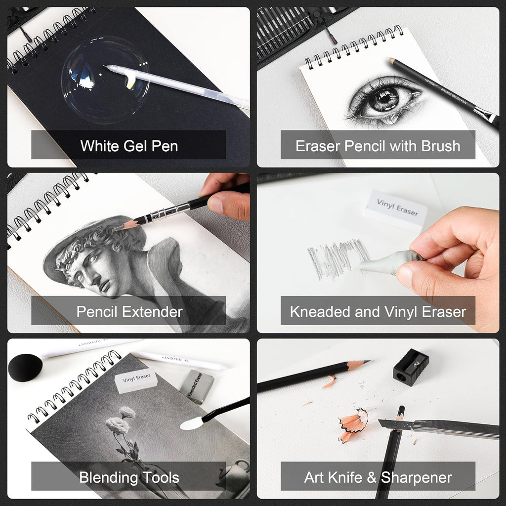 HIFORNY 100pc Drawing and Sketching Set