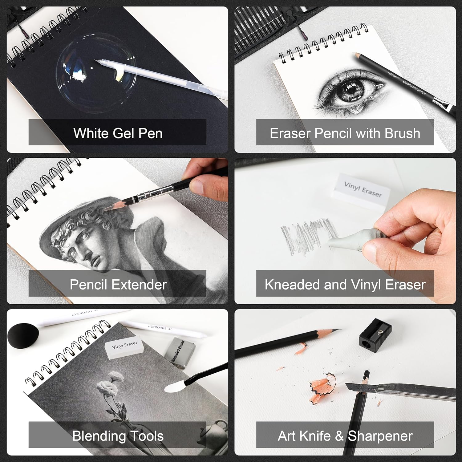 HIFORNY 100pc Drawing and Sketching Set