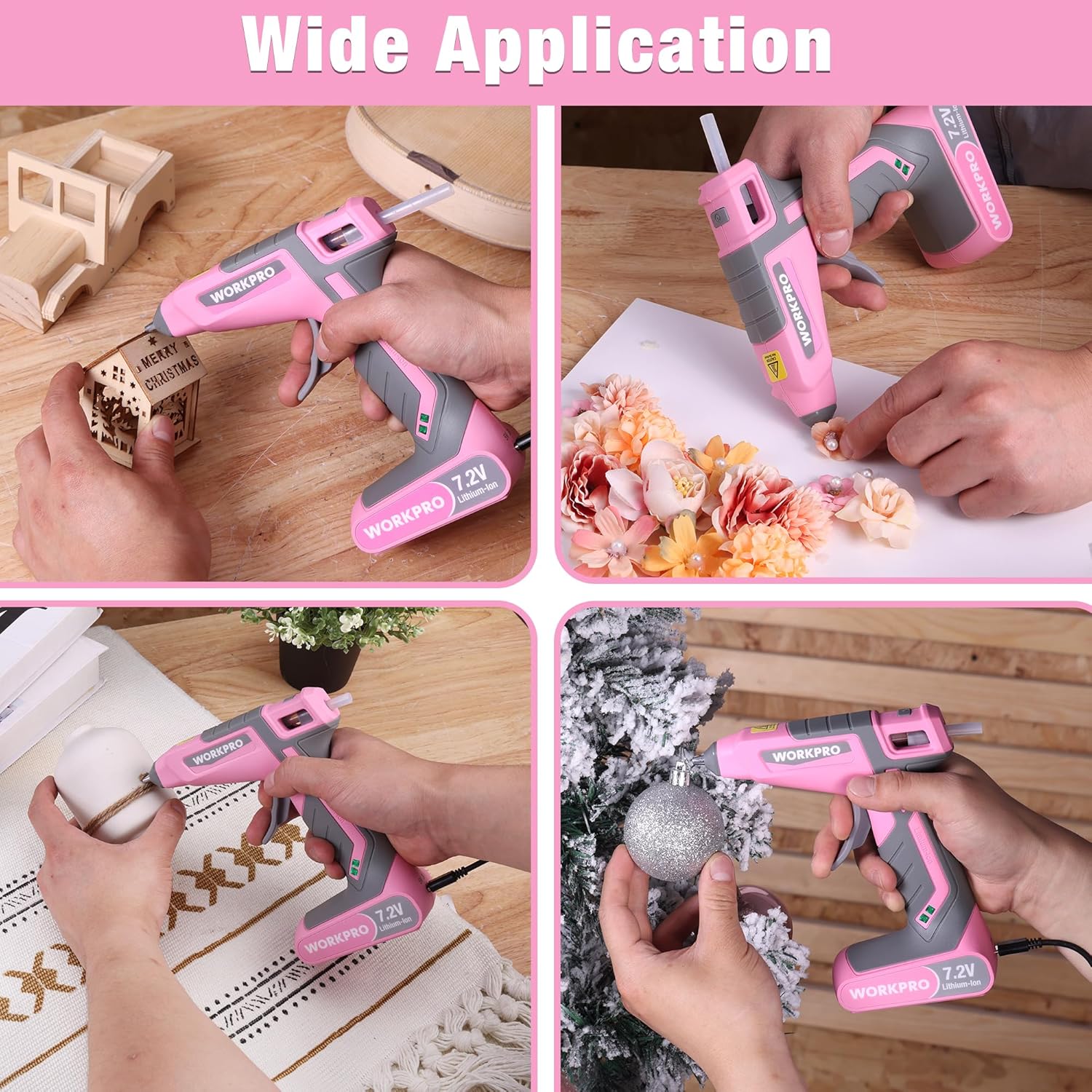 WORKPRO 7.2V Cordless Hot Melt Glue Gun Kit