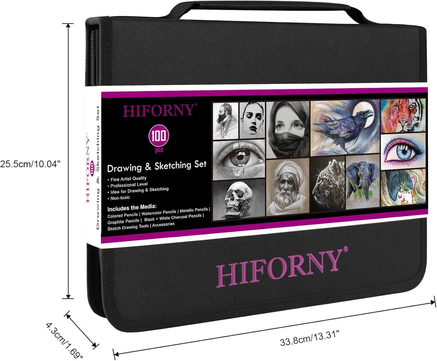 HIFORNY 100pc Drawing and Sketching Set