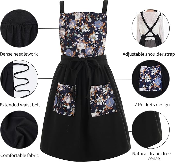 Cute Pinafore Apron with Pockets