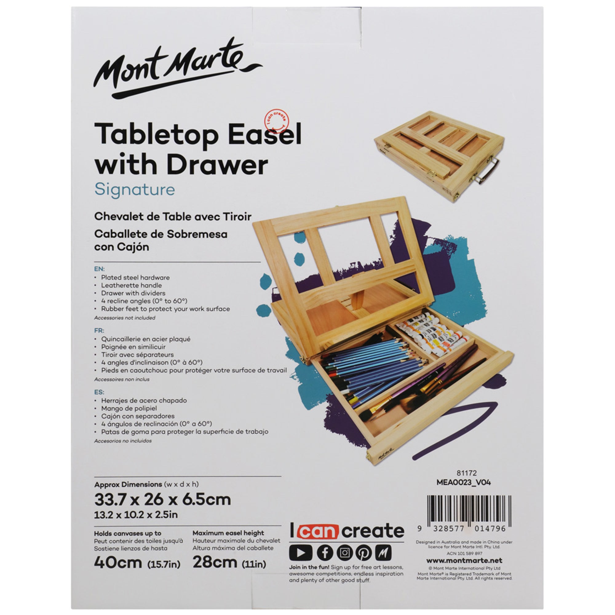 Mont Marte Table Easel with Drawer