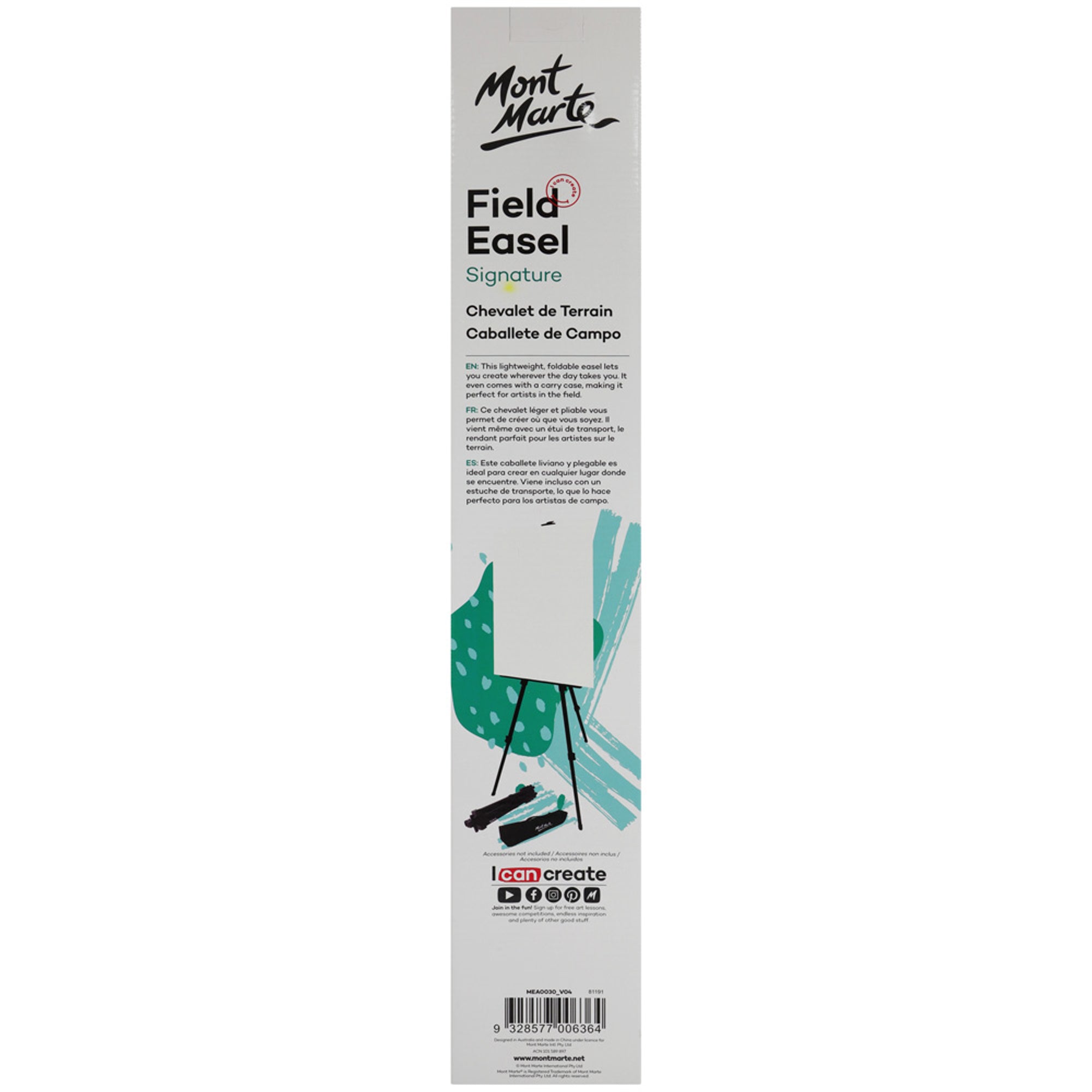 Mont Marte Aluminium Field Easel