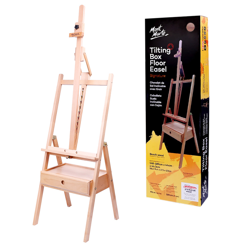 Mont Marte Tilting Box Floor Easel Beech Wood