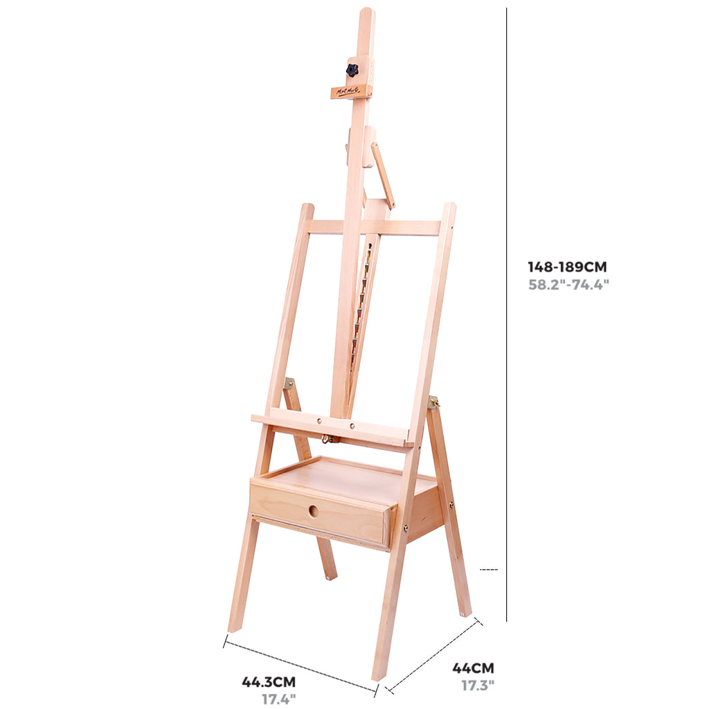 Mont Marte Tilting Box Floor Easel Beech Wood