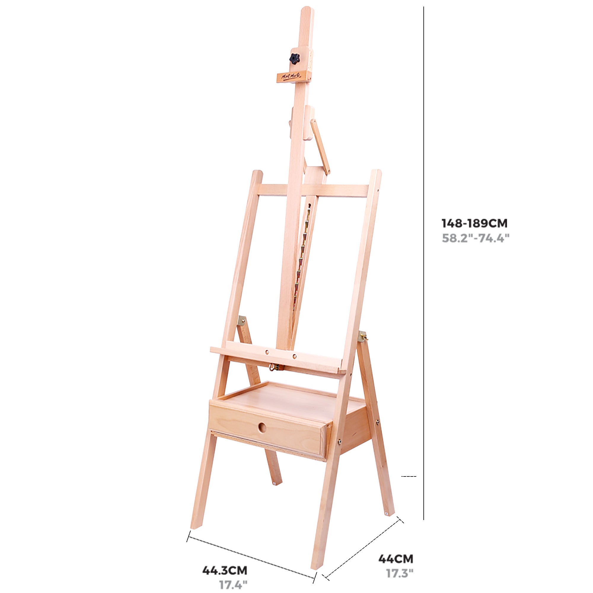 Mont Marte Tilting Box Floor Easel Beech Wood