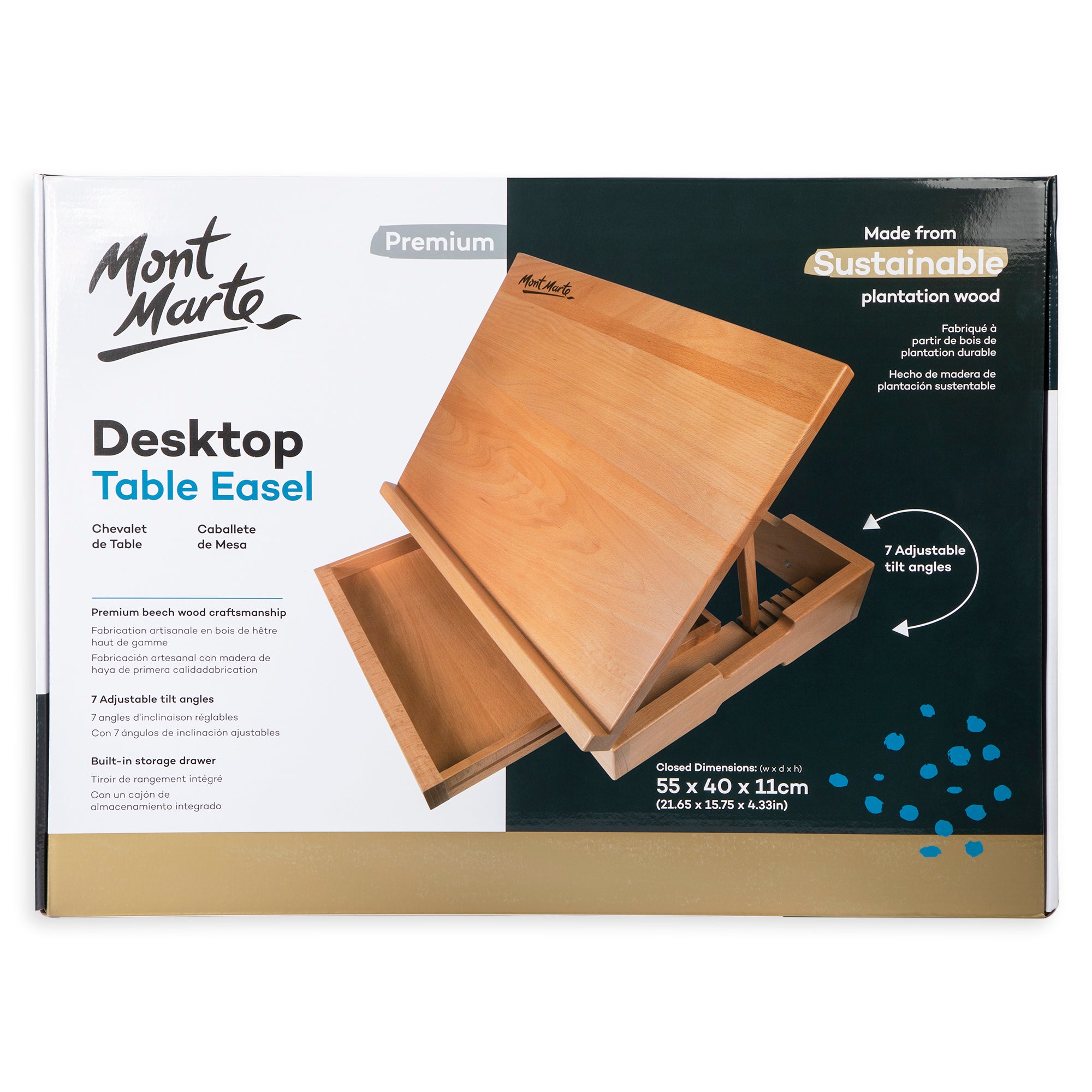Mont Marte Desktop Easel Beech Wood