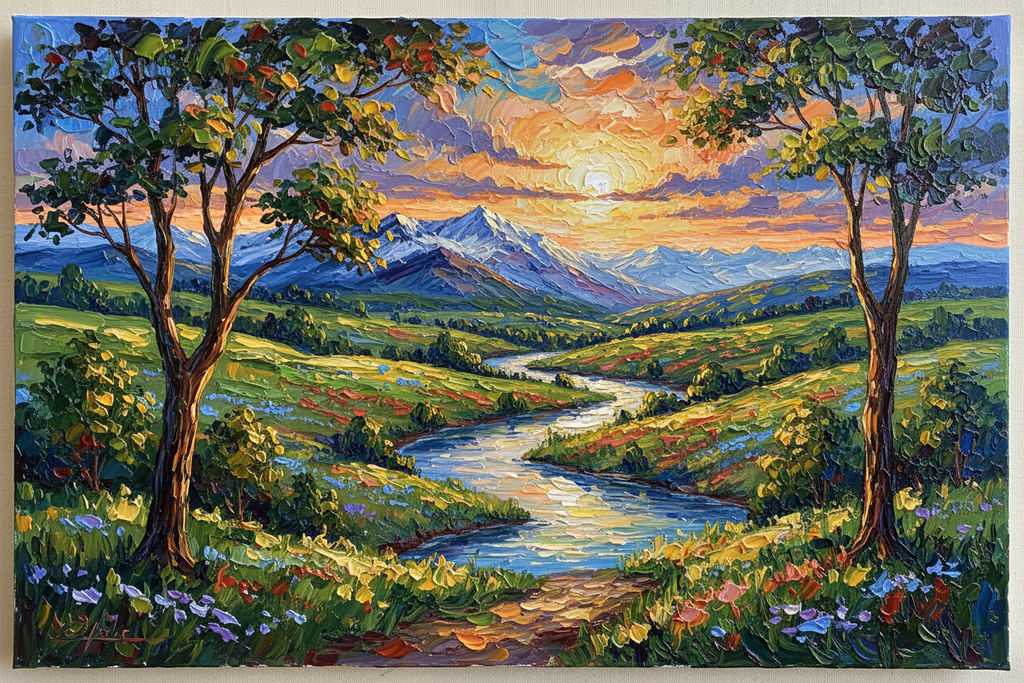 artwork made with oil paint on canvas