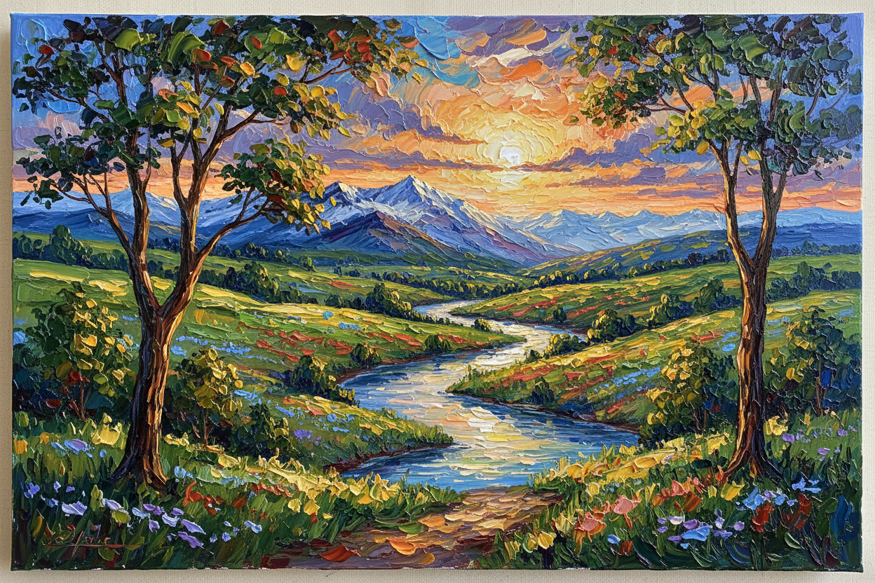 artwork made with oil paint on canvas