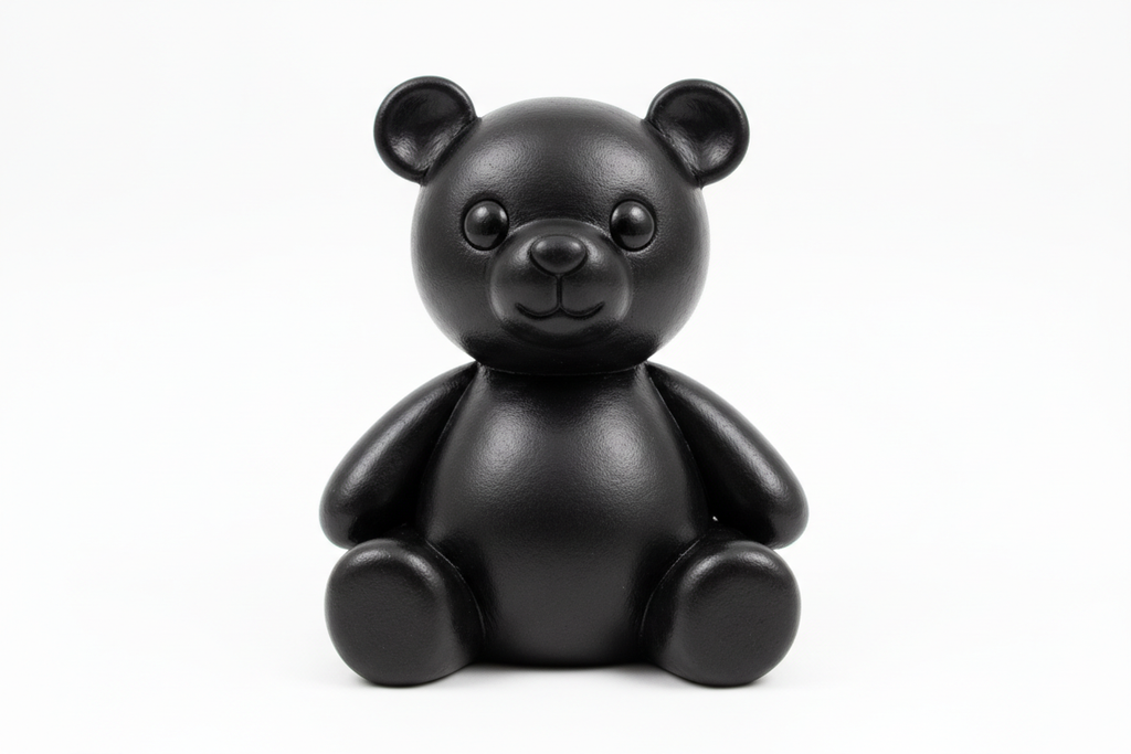 polymer clay teddy bear black in colour