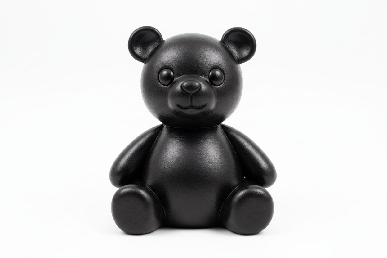 polymer clay teddy bear black in colour