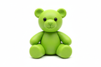 polymer clay teddy bear lime green in colour