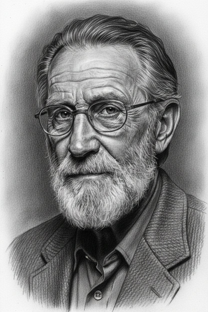 portrait drawing made with graphite pencils